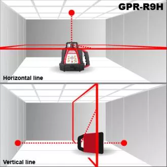 Rotan laser GPR-R9H - erven paprsek